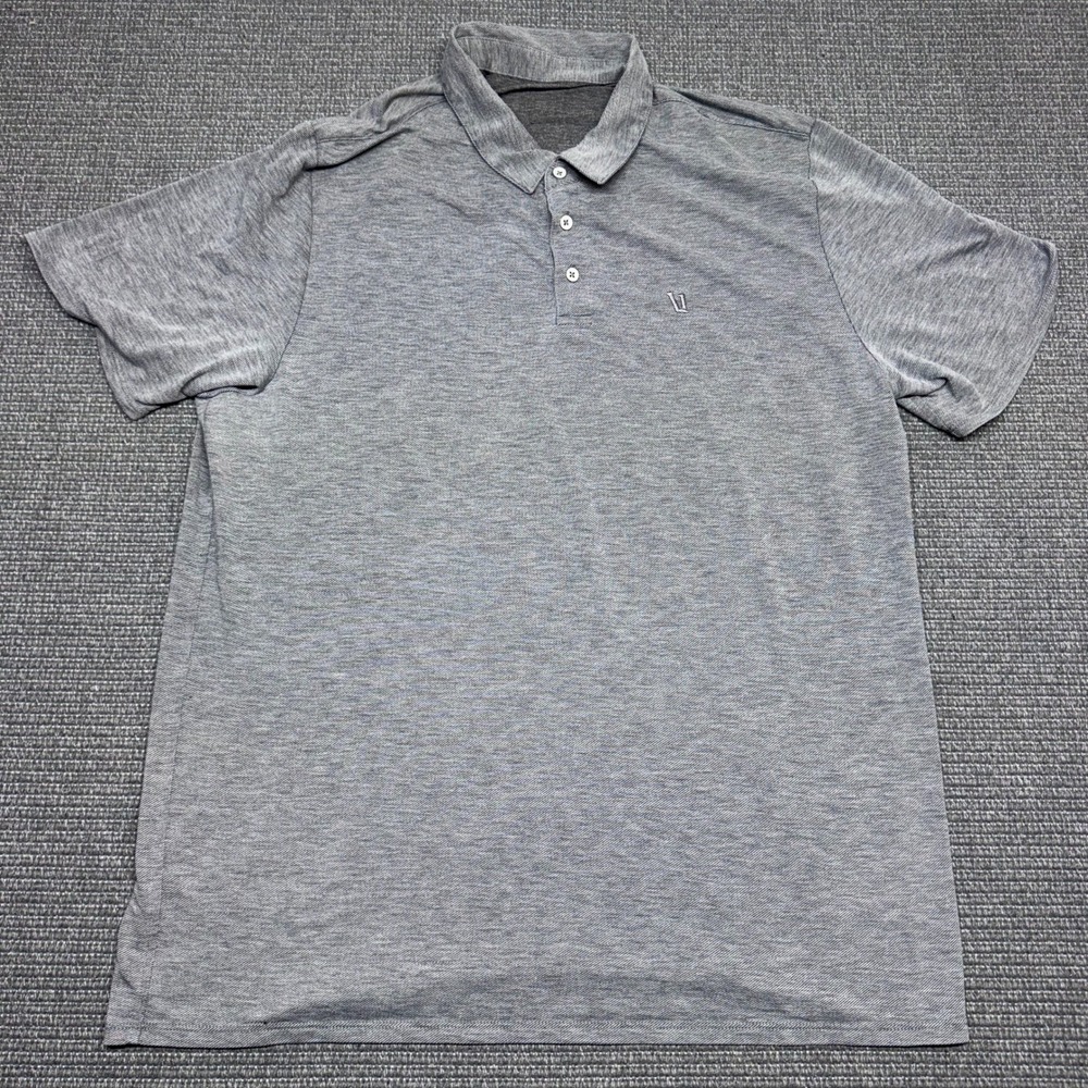 Vuori Strato Tech Polo Shirt Mens XL Grey Heathered Short Sleeve V1004 Active